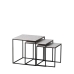 Set of 3 tables Black Grey Iron 45 x 45 x 46 cm (3 Units)