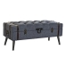 Storage chest with seat DKD Home Decor Blue Metal Polyester MDF (102 x 42 x 42 cm)