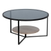 Centre Table Black Natural Crystal Iron MDF Wood 75 x 75 x 40 cm