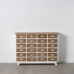 Chest of drawers White Beige Iron Fir wood 120,5 x 35 x 88 cm