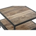 Stranska miza DKD Home Decor Rjava Črna Kovina Mangov les 60 x 60 x 46 cm