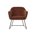 Кресло DKD Home Decor Чёрный Металл лён терракот (63 x 64 x 70 cm)