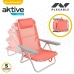 Folding Chair with Headrest Aktive Flamingo Coral 48 x 84 x 46 cm (2 Units)