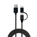 USB kabel, Micro USB a USB C Savio CL-128 Černý 1 m