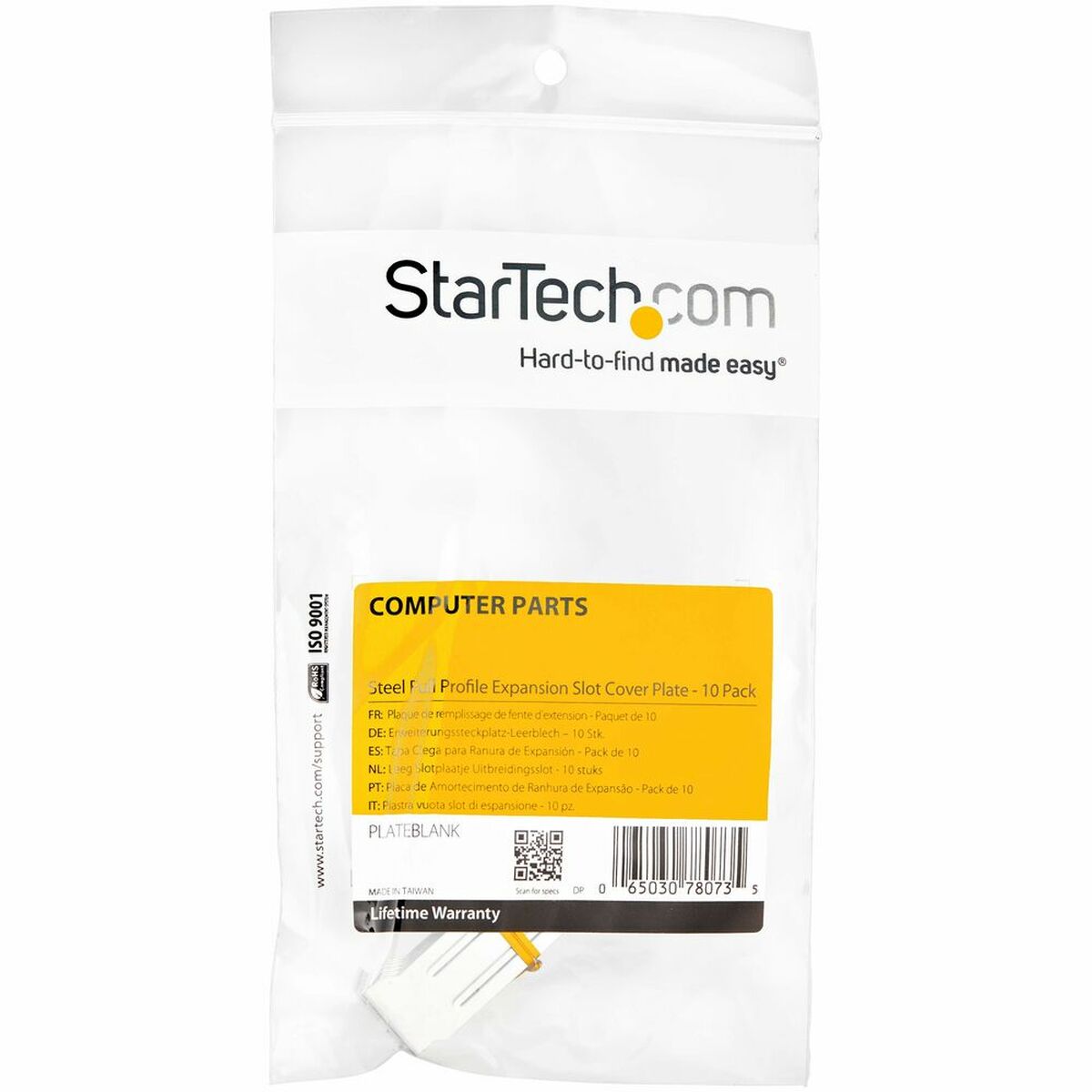 Beskyttende cover Startech PLATEBLANK Sort