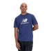 Heren-T-Shirt met Korte Mouwen New Balance Essentials Stacked Logo Blauw