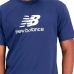 Muška Majica Kratkih Rukava New Balance Essentials Stacked Logo Plava