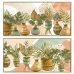 Πίνακας DKD Home Decor 103 x 3,5 x 53 cm Βάζο Λουλουδιών Boho (x2)