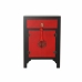 Nachtkastje DKD Home Decor Zwart Rood Spar Hout MDF 45 x 35 x 66 cm