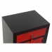 Nachtkastje DKD Home Decor Zwart Rood Spar Hout MDF 45 x 35 x 66 cm
