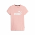 Γυναικεία Μπλούζα με Κοντό Μανίκι Puma Ess Logo Ανοιχτό Ροζ