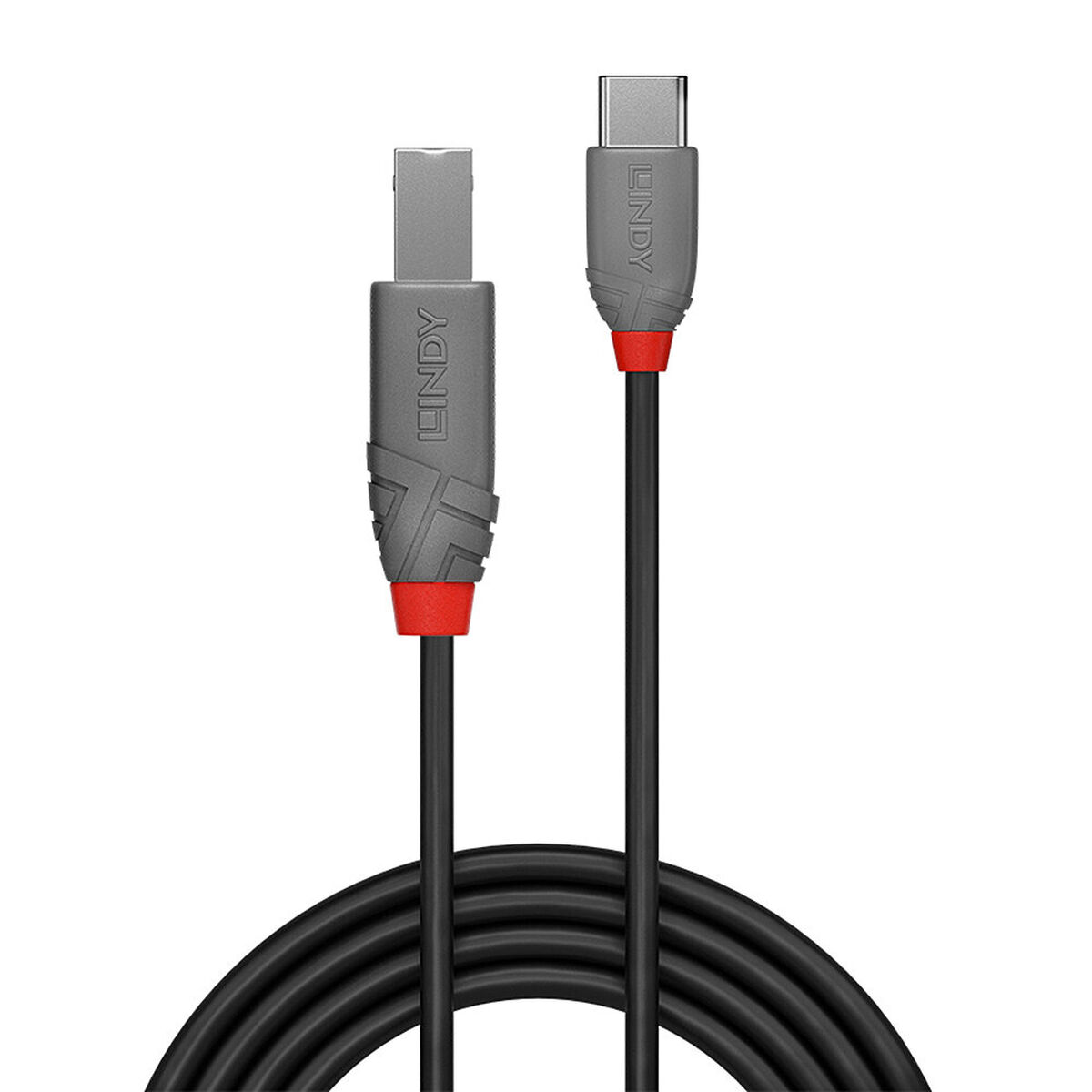 USB-C til USB B-kabel LINDY 2 m Sort