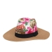 Šiaudinė skrybėlė Gėlės Rožinė