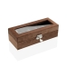 Коробка для часов Versa Коричневый Велюр Деревянный Кожзам Зеркало Деревянный MDF 10 x 7,2 x 25,5 cm