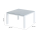 Sofabord Thais Bord Hvid Aluminium Hærdet glas 70 x 70 x 41 cm