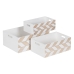 Set of decorative boxes White Natural Paolownia wood 44 x 31 x 18 cm (3 Pieces)