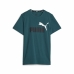 Børne Kortærmet T-shirt Puma Ess+ 2 Col Logo Mørk grøn