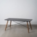 Dining Table OSLO Black Natural Wood Iron MDF Wood 179 x 90 x 75 cm