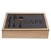 Cutlery Organiser DKD Home Decor Brown Black Metal Aluminium MDF Wood Vintage 25 x 18 x 6 cm