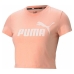 Dames-T-Shirt met Korte Mouwen Puma Essentials Slim Logo Roze Zalm