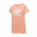 Dames-T-Shirt met Korte Mouwen New Balance Essentials Stacked Roze