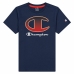 Děstké Tričko s krátkým rukávem Champion Crewneck T-Shirt B Námořnický Modrý