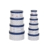 Set of Stackable Organising Boxes DKD Home Decor Navy Stripes White Navy Blue Cardboard (37,5 x 37,5 x 18 cm)