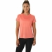Women’s Short Sleeve T-Shirt Asics Core  Running Orange Coral Lady