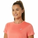 Lühikeste varrukatega T-särk, naiste Asics Core  Running Oranž Korallpunane Daam