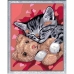 Комплект Рисуване по Числа Ravensburger Kitten and teddy bear