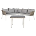 Sofa og spisebordssæt DKD Home Decor Krystal syntetisk spanskrør Stål (190 x 190 x 70 cm)