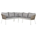 Sofa og spisebordssæt DKD Home Decor Krystal syntetisk spanskrør Stål (190 x 190 x 70 cm)