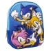 3D mokyklinis krepšys Sonic 25 x 31 x 9 cm Mėlyna