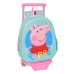 Училищна чанта с колелца Peppa Pig цвят тюркоаз (27 x 32 x 10 cm)
