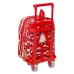 School Rucksack with Wheels Cars Let's race Red White (22 x 27 x 10 cm)