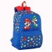 Mochila Escolar Super Mario Azul Vermelho 31 x 43 x 13 cm