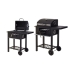 Coal Barbecue with Cover and Wheels 48,5 x 36 x 96 cm Black