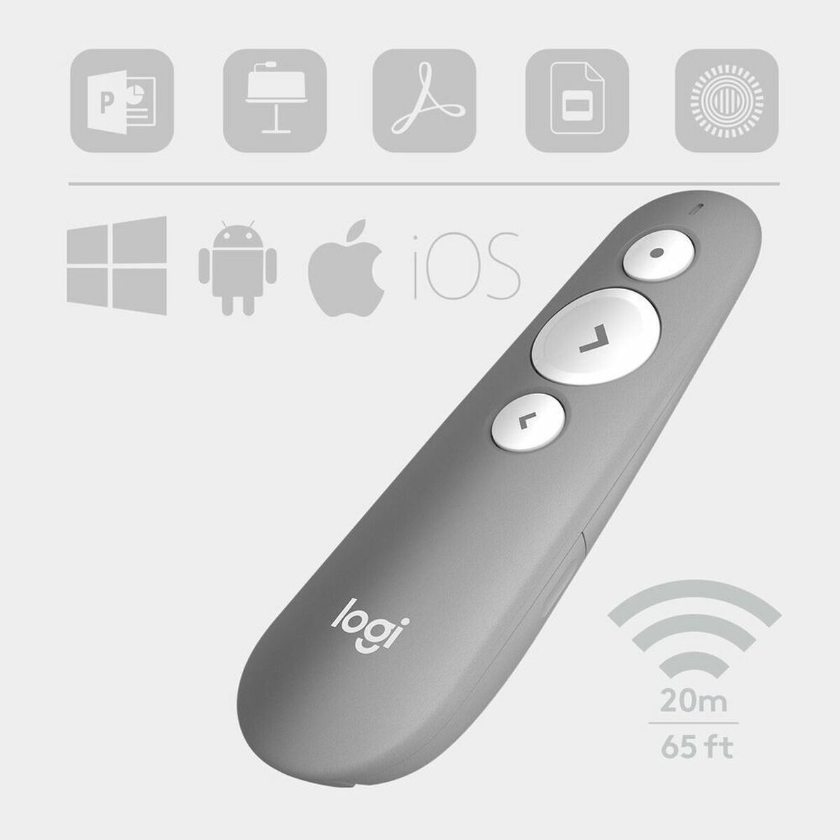 Laserpegepen Logitech R500S Grå