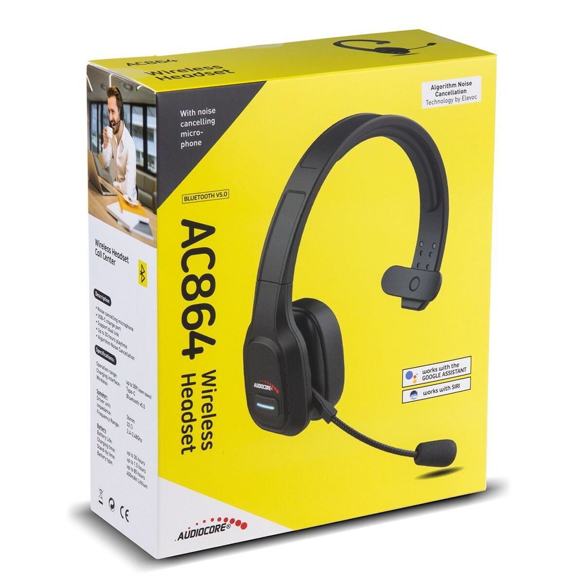 Headset met Bluetooth en microfoon AudioCore AC864