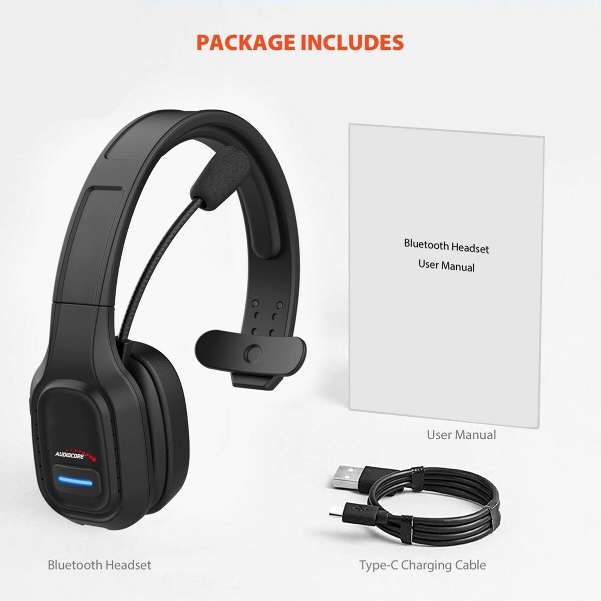 Headset met Bluetooth en microfoon AudioCore AC864