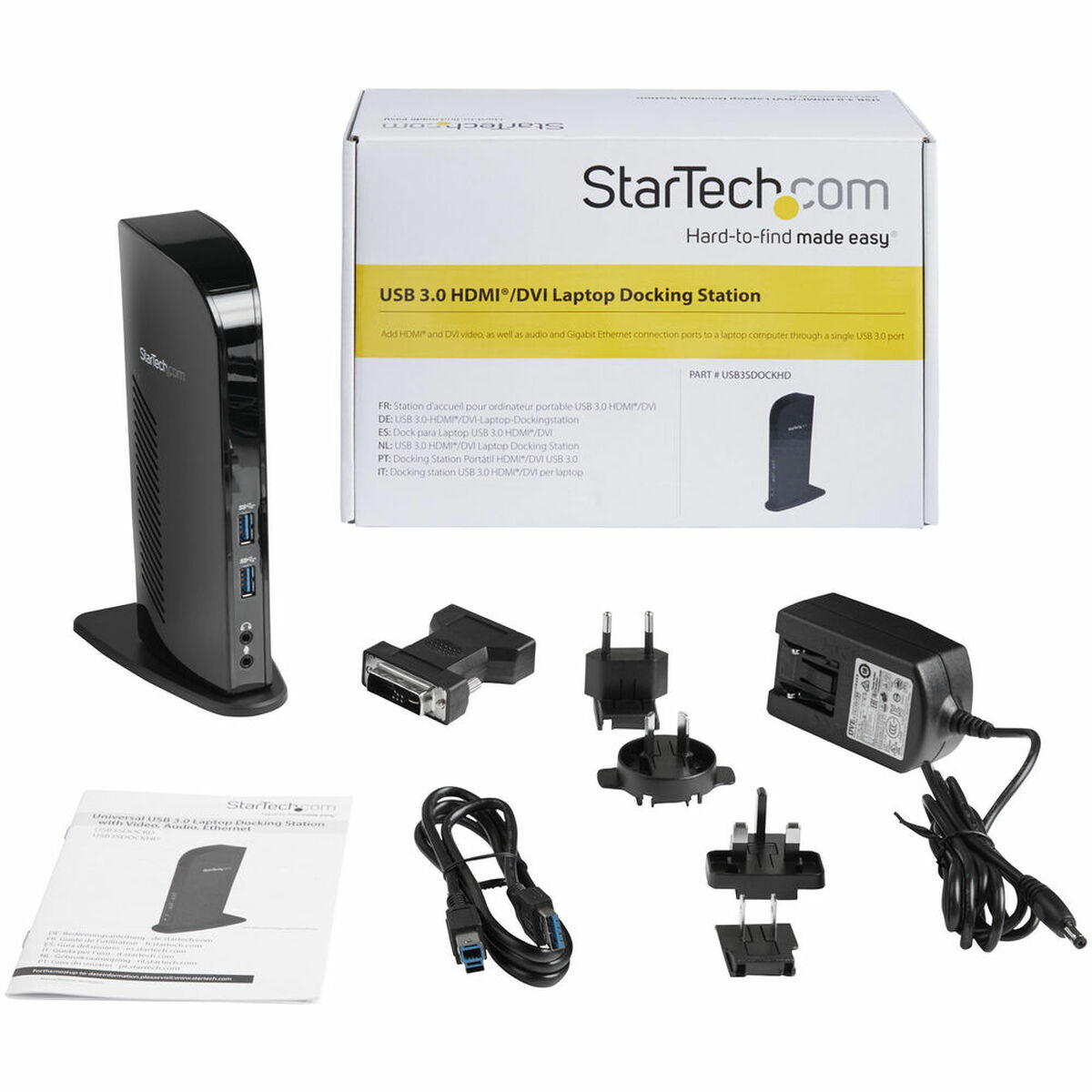 USB Hub Startech USB3SDOCKHD Sort 20 W