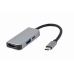 USB elosztó GEMBIRD A-CM-COMBO3-02 Ezüst színű