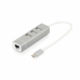 USB elosztó Digitus Szürke Ezüst színű Alumínium