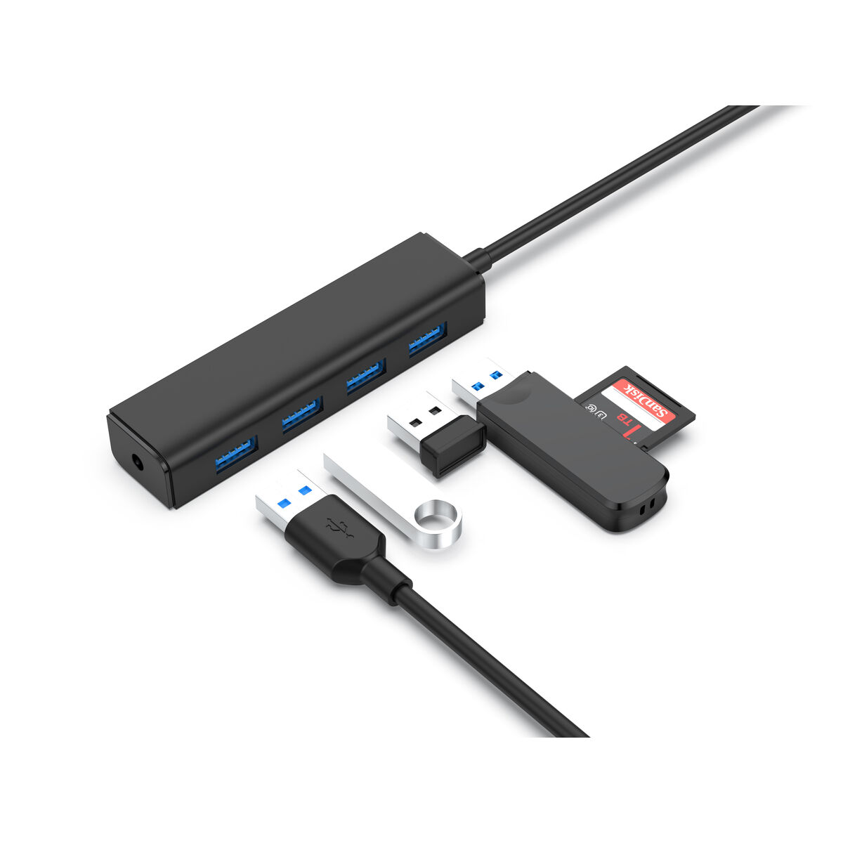 Hub USB Conceptronic C4PUSB3 Zwart