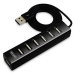 7 Portos USB Hub Unitek Y-2160 Fekete