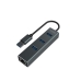 USB HUB 4 Portar Savio AK-58 Ethernet (RJ-45) Grå