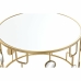2 mažų staliukų rinkinys DKD Home Decor Veidrodis Auksinis Metalinis (80 x 80 x 45 cm) (2 pcs)