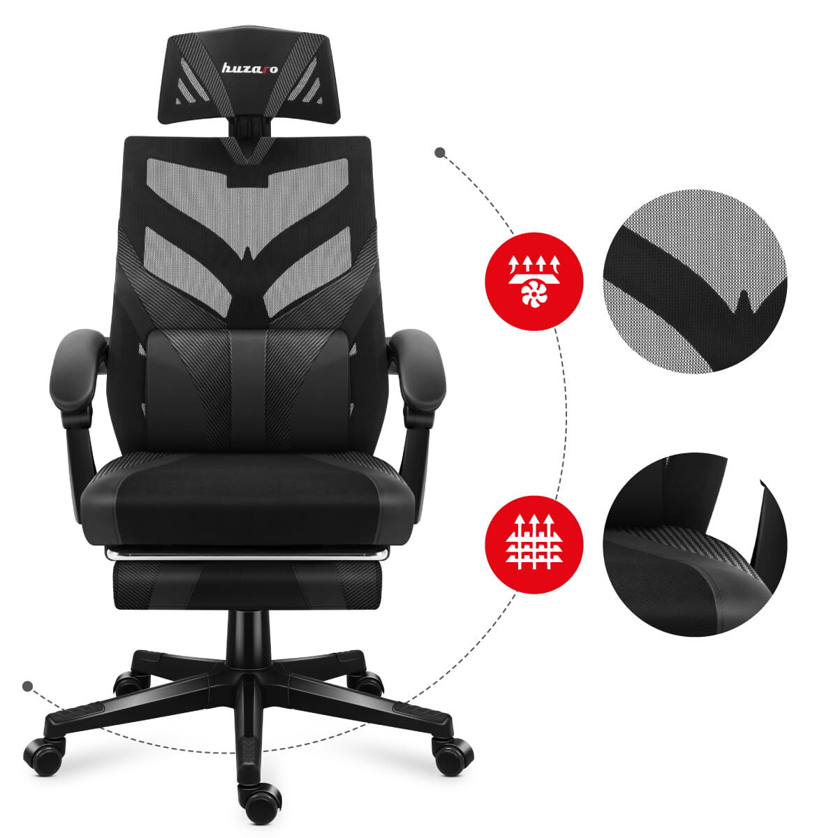 Gaming-stol Huzaro Combat 5.0 Sort