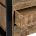 Stolík do haly s zásuvkami MANGO 80 x 40 x 75 cm Prírodná Čierna Drevo Železo