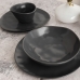 Flat Plate Bidasoa Cosmos Black Ceramic 23 cm (6 Units)